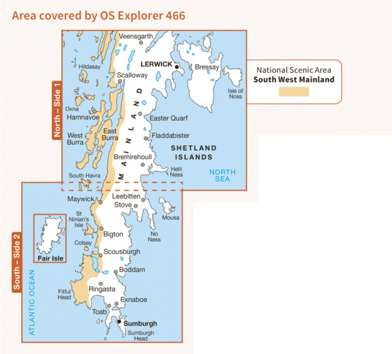 OS Explorer Map 466 - Shetland - Mainland South-1